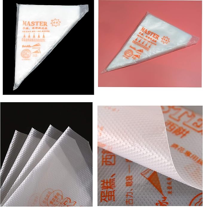Piping Pastry Bag Pack of 100 Plastic Disposable Cream Pastry Bag Cake Icing Sugarcraft Cupcake Piping Decorating Tool For Baking Supplies (Large 15''x13.7''x9.4'')