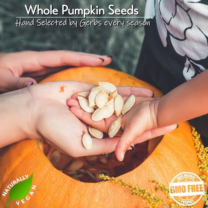 Gerbs Toasted Onion & Garlic Whole Pumpkin Seeds 4 lbs. | Small Batch Roasted, In-Shell, Resealable Bag | Bold & Savory Crunch | Top 14 Allergen-Free