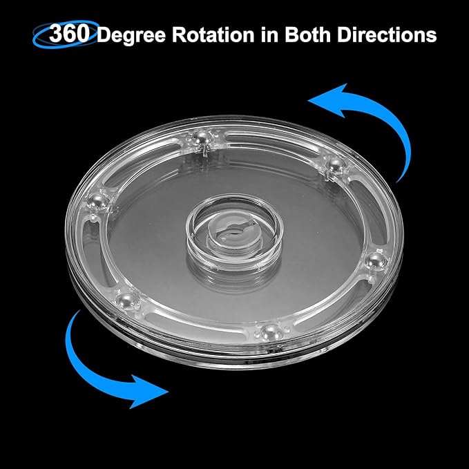 uxcell 4Pcs Acrylic Lazy Susan Turntable, 5 Inch Clear Turntable Organizer Ball Bearing 360 Degree Rotating Tray for Spice Rack Table Cake Kitchen Pantry Decorating Bathrooms