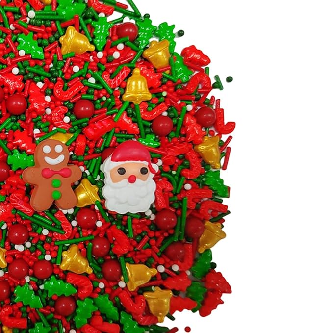 Eastron Christmas Themed Sprinkles, Christmas Sprinkles for Cake Decorating, Edible Santa Claus Gingerbread Men Red Green Sprinkle for Baking Cookie, Cupcakes Topper, Ice Cream, Desserts Decorations