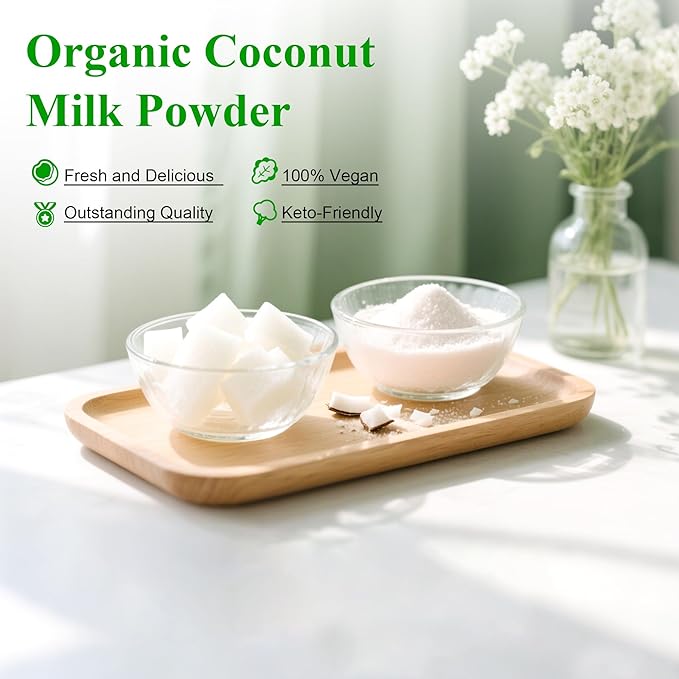 Instant Organic Coconut Milk Powder (226g/3pack) - Easy to Mix in Smoothies, Lattes & Recipes, Keto-Friendly, Vegan, No Preservatives