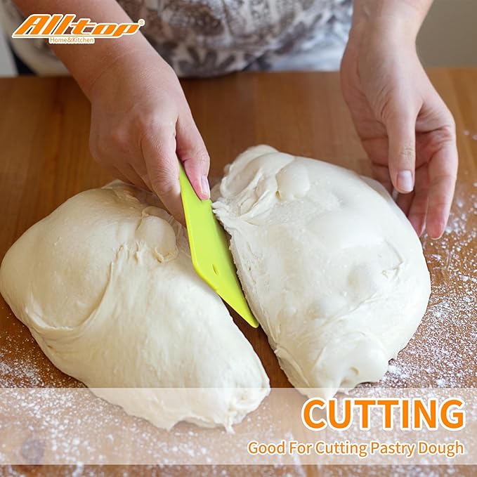 ALLTOP Multipurpose Bench Scraper, Bread & Dough Cutter for Baking – Premium Hard Plastic Bowl Scraper – Essential Kitchen Tools for Homemade Bread & Pastry