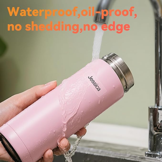 Custom Clear Name Labels - Transparent Text Only Stickers for School Supplies, Water Bottles, Tech Devices & Organizing - Waterproof, BPA-Free, Residue-Free, Easy-Peel - Made in USA (960 Labels)