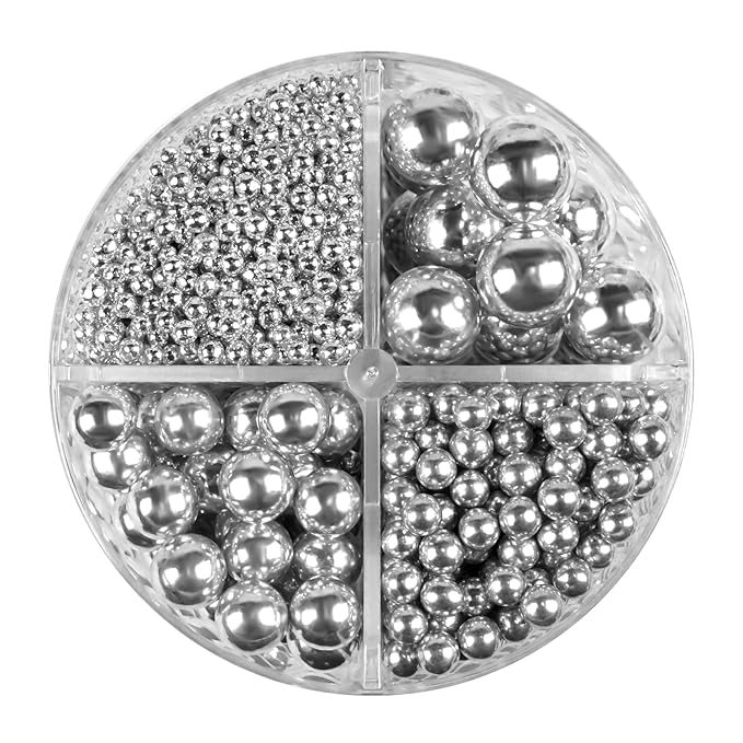 Dazzjoy Silver Pearl Sprinkles, Food Grade, Edible Pearls for Cake Decorating, 150g/5.29oz, Cake Decoration & Cupcake Topper, Wedding Party Valentines Supplies