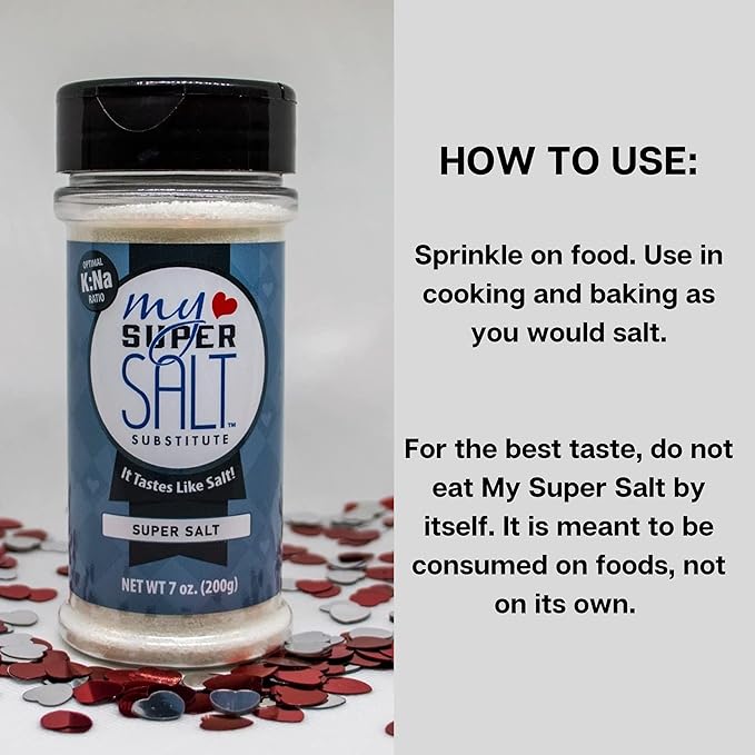 My SUPER SALT – Functional Salt Alternative with Real Salt Taste – 85% Less Sodium – Mineral Balanced Support – Smart Seasoning for Everyday Wellness – 7 oz