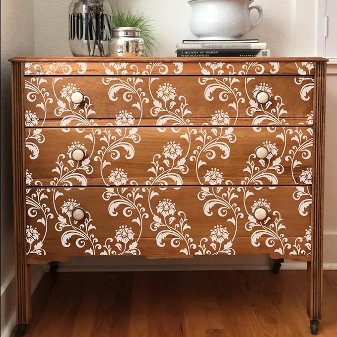 Damask Stencils 6inch Texture Stencils Reusable Layering Stencils Templates for Painting on Wood Furniture Canvas Paper Fabric
