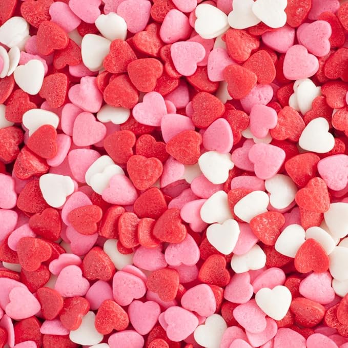 GranAroma Heart Sprinkles, Sweet Decorative Topping, Perfect for Baking & Desserts (9.6 Ounce)