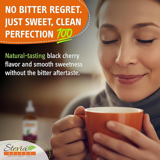 Stevia Select Black Cherry Pure Stevia Liquid - Zero Calorie Sweetener - All Natural Liquid Stevia Extract Flavor Drops - Keto All - Natural sweetener - Keto Sweetener 2 Oz (2 Pack)