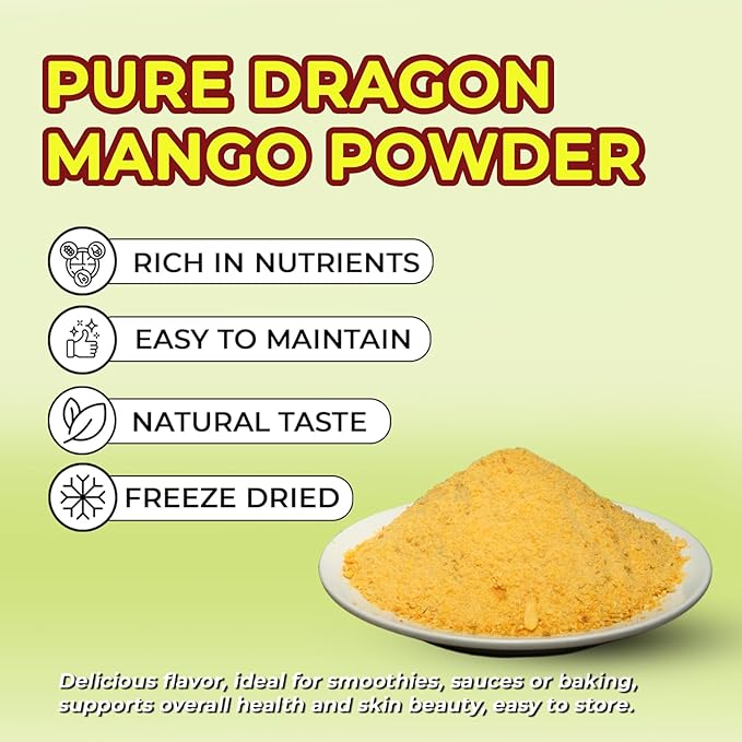 DARLAC FARMS Freeze Dried Mango Powder 8Oz, Natural ingredients, Nutrient-rich, Vegan, No Add Sugar, Preservative-free, Convenient zip-lock Pouch, Perfect for Smoothies, Baking, Seasoning