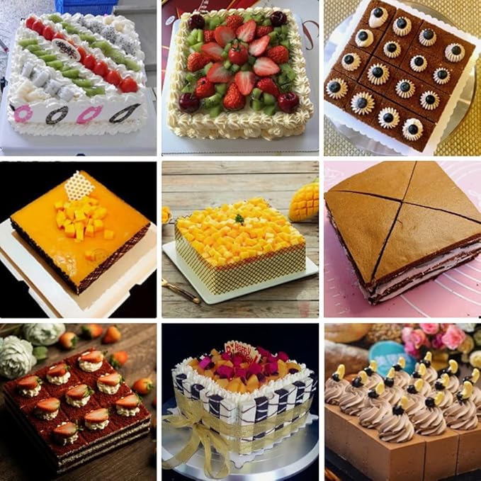 1 Piece Square Springform Cake Tin for Baking Non Stick, Pudding Pan, Bake Tin for Cake, Carbon Steel, 24 cm