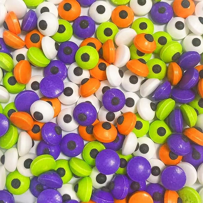 PhilaeEC Color Candy Eye Eyeball Sprinkle Halloween Edible for Cake Decoration Small 1CM Eyes Candy Baking Cookie Cupcake Toppers Decoration Halloween Christmas Valentines Supplies
