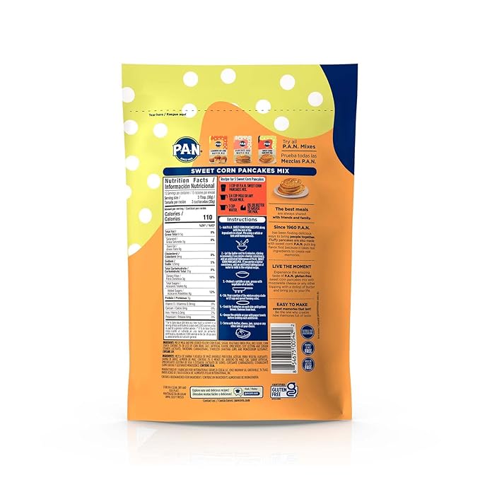 P.A.N Sweet Corn Pancakes Mix – Gluten Free Easy to Prepare 1 lb (Pack of 2)