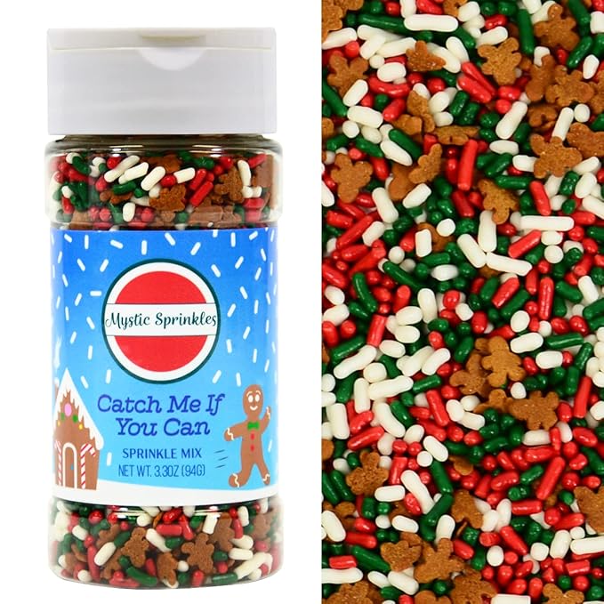Mystic Sprinkles Christmas Holiday Sprinkle Mixes (Catch Me If You Can! Sprinkle Mix 3.3oz)