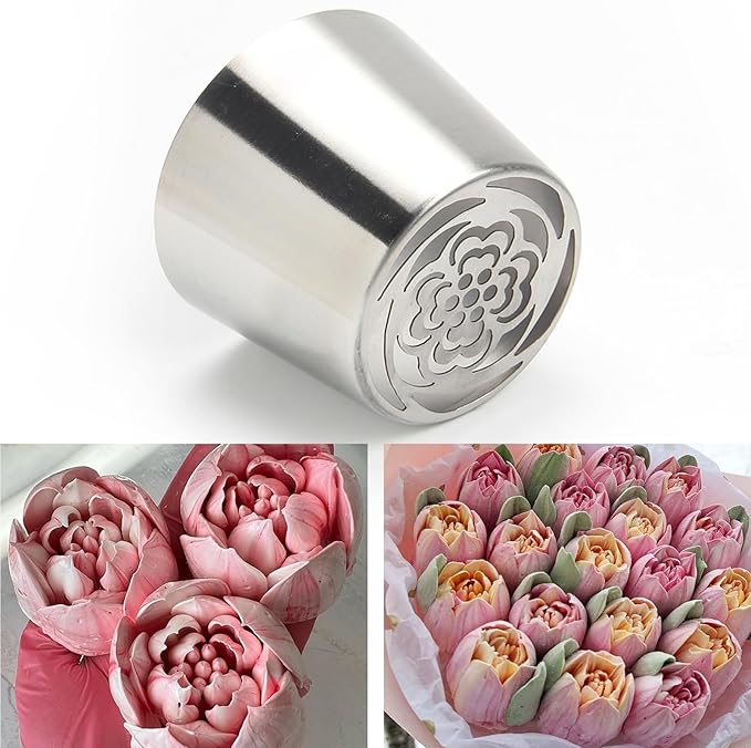 Extra Large Russian Piping Tips for Marshmallows Stainless Steel Flower Frosting Nozzles many styles Cake Decorating Baking tool for Buttercream, Cupcakes Cookies(SL44)