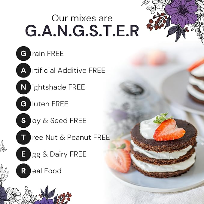 eat G.A.N.G.S.T.E.R. Dark Choconot Fudge Cake & Muffin Mix, Allergy-Friendly Baking Mix, Grain-Free, No Dairy, Nuts, Gluten, Dairy, For Vegan, Paleo & AIP Diets, Chocolate Cakes, Muffins and Cupcakes