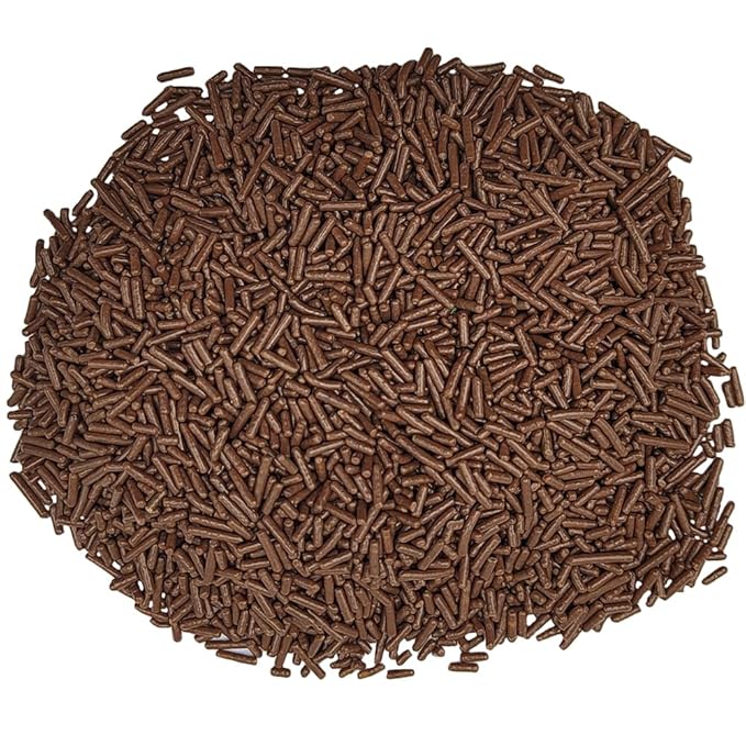 Homankit Brown Jimmies Sprinkles Edible Sprinkle Candy Soft Jimmies Toppings for Ice Cream, Cupcake, Cake, Cookie, Dessert Decorating 2.75 Ounces (Not Chocolate)