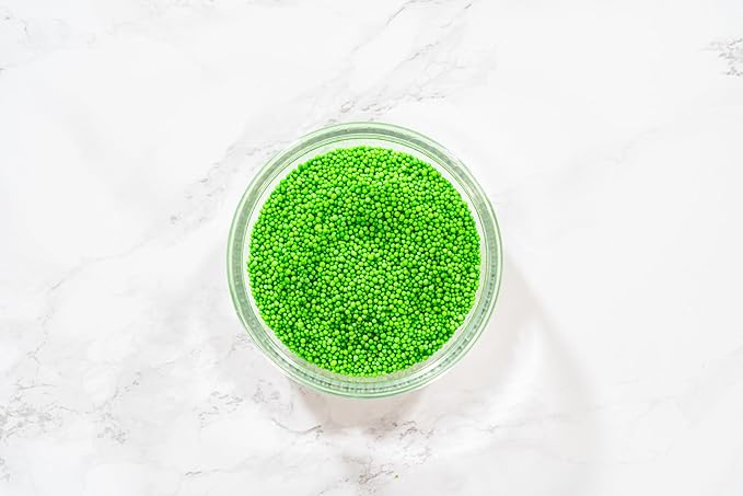 Bakerpan Lime Green Nonpareils Sprinkles - 7 Ounces Lime Green Sprinkles for Cake Decorating, Edible Nonpareils for Cupcakes, Ice Cream (Made in USA)