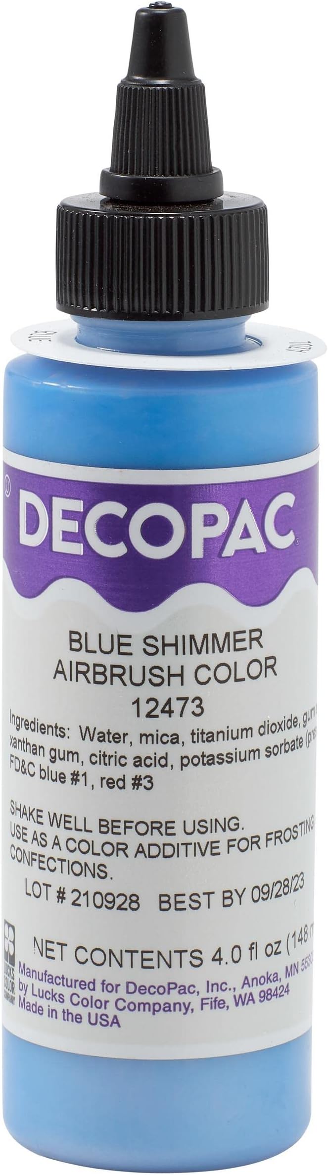 Blue Shimmer Premium Airbrush Color Cake Decorations - Food Coloring - Airbrush Color - 4 Fl Oz