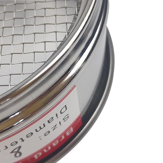 LABALPHA 8 Mesh Lab Sieves, Test Sieve #8 Mesh, 4'' Diameter, 304 Stainless Steel Wire Cloth (2.5mm)