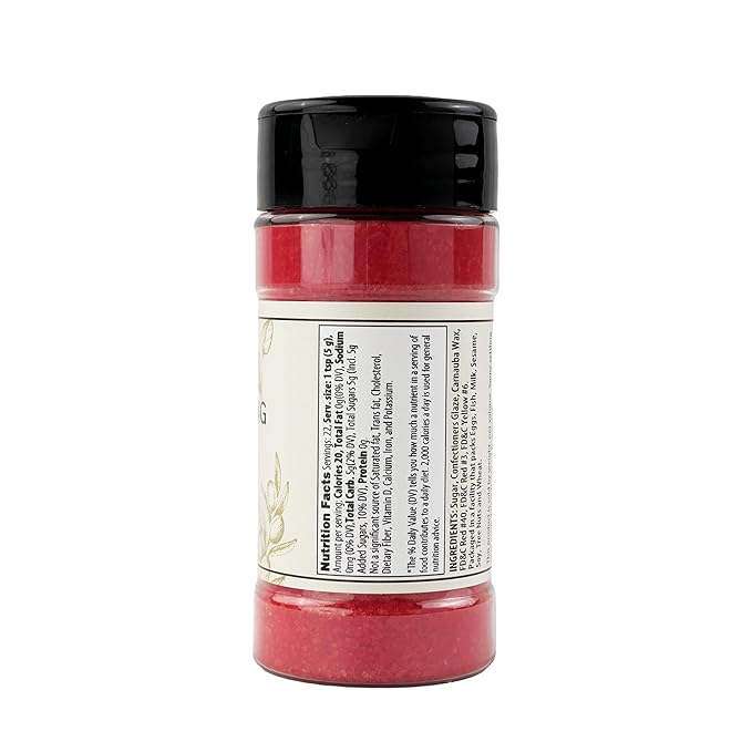 Olive & Vine Red Sanding Sugar, Sweet Finish, For Baking & Decorating, Rich Tradition, Authentic Taste, For Global Recipes (4 Ounce)