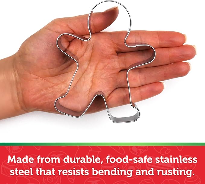 Gingerbread Man Cookie Cutter, Premium Food-Grade Stainless Steel, Dishwasher Safe