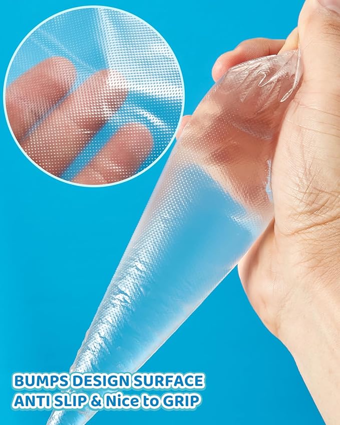 150 Pcs Piping Bags and Tips Set, Cakes Decorating Kit Supplies with 120 Pcs 12 Inch Piping Bags, 1 Reusable Pastry Bags, 18 Tips, 2 Couplers, 2 Bags Ties, 3 Clips, 1 Scriber Needle, 3 Cake Scraper