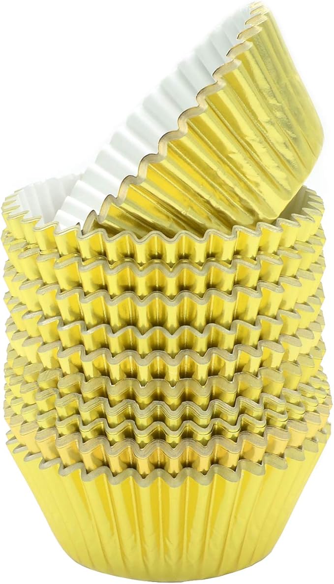Standard Gold Foil Cupcake Liners Muffin Baking Cups for Party and More, 200-Count