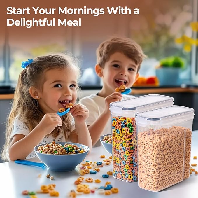ComSaf Cereal Containers Storage Set (6L / 4L), Airtight Food Storage Containers for Pet Food Nuts,Cereal Dispenser for Kitchen Pantry Organization