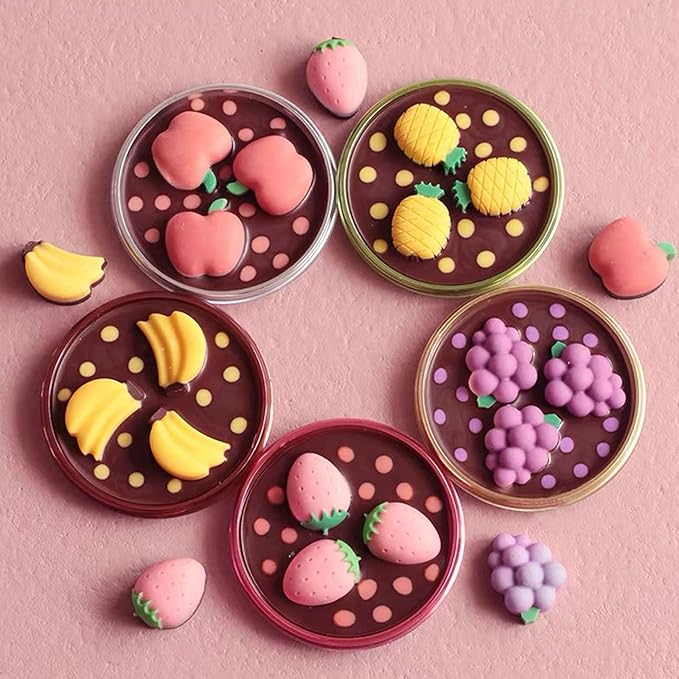 Fruit Fondant Molds for Cake Decorating 2 Pcs, Mini Strawberry Pineapple Banana Candy Chocolate Silicone Mold for DIY Cupcake, Sugar Craft, Flower Paste, Marzipan, Mousse, Sick Cookies, Clay, Resin