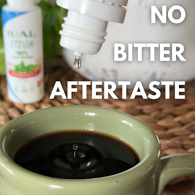 JUAL Natural Liquid Stevia Sweetener – 3.34 Fl Oz – Zero Calorie, Zero Sugar, Zero Carb – Stevia Drops for Coffee, Tea & Baking