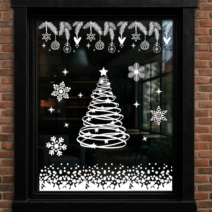 Christmas Stencils for Window Glass Merry Christmas Stencil Reusable Holiday Stencils for Crafts Wood Wall Fabrics Decor