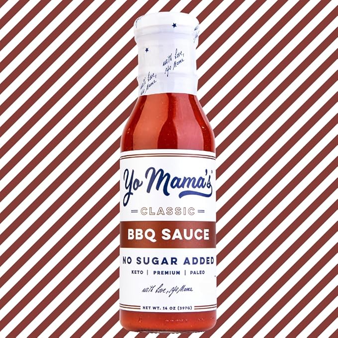 Yo Mama's Foods Keto Barbecue BBQ Sauce – (Pack of 4) - No Sugar Added, Low Carb, Vegan, Gluten Free, Paleo Friendly, and Made with Whole Non-GMO Tomatoes!