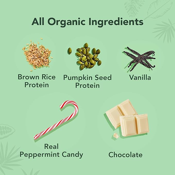 ALOHA Organic Plant Based Protein Bars - Peppermint White Chocolate, Vegan, Low Sugar, Gluten-Free, Paleo, Low Carb, Non-GMO, No Stevia, No Erythritol - LIMITED EDITION, 12 Count (Pack of 1)