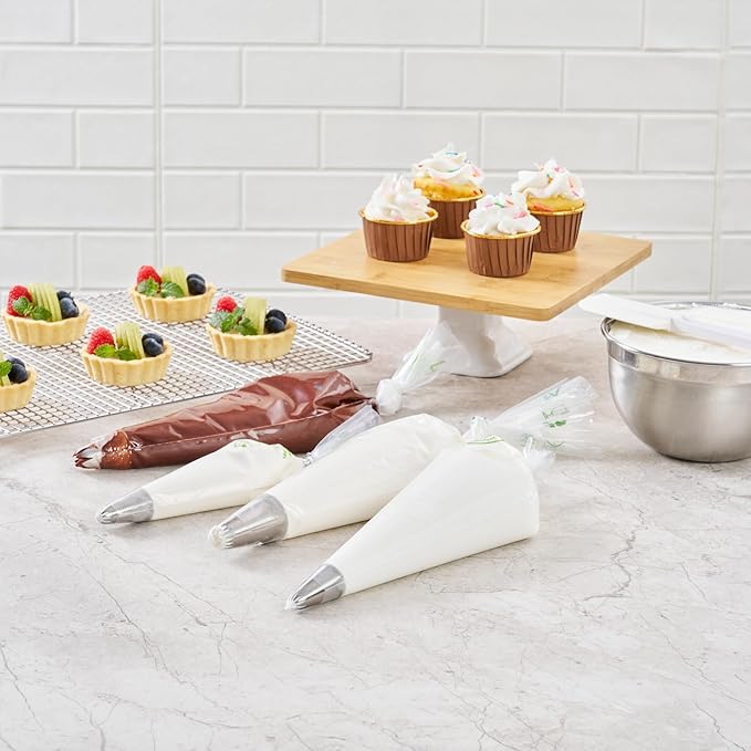 Restaurantware Pastry Tek 12 x 6 Inch Piping Bags 100 Disposable Pastry Bags - Sturdy No Slip Clear Plastic Baking Bags To Decorate Cakes For Parties Or Bakeries