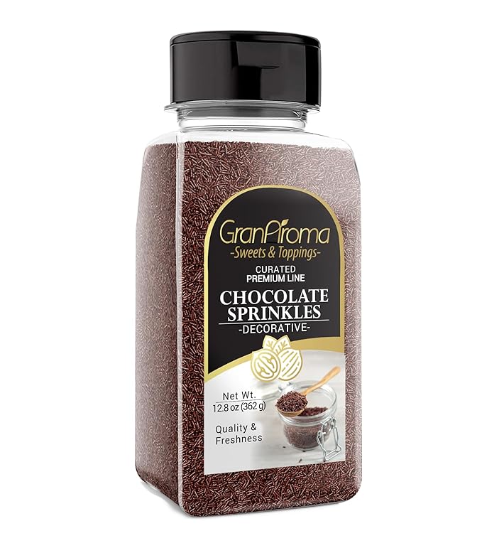 GranAroma Chocolate Sprinkles, Decorative, Cakes & Cupcakes (12.8 Ounce)