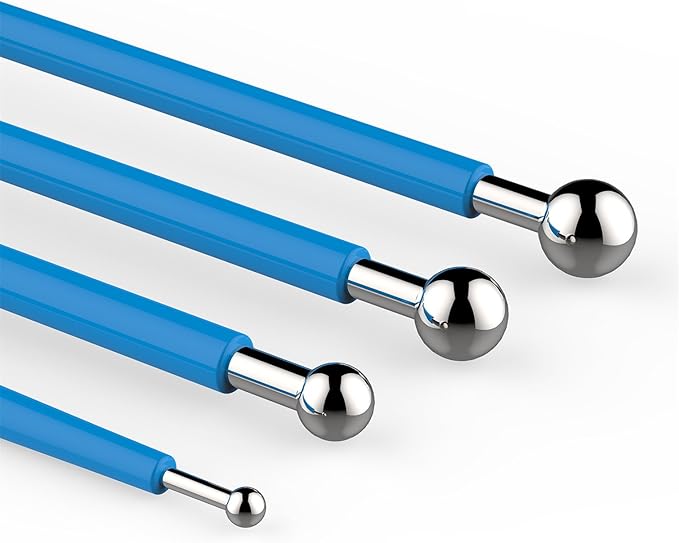 DIY Cake tools, AmyTalk 4Pcs Metal Ball Baking Fondant Cake Tools Stainless Steel 8 Head Pen for Sugar Flower