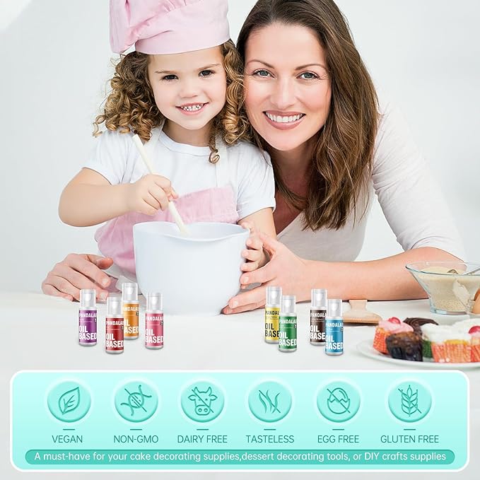 Oil Based Food Coloring for Chocolate - Red Yellow Blue Edible Baking Food Dye for Chocolate, Candy Melts, Cakepops, Cakesicles, Fondant, Butter, Meringues, Donuts - 0.67 Fl.Oz Bottles
