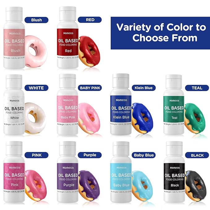 Oil Based Food Coloring for Chocolate - 30 Milliliters Upgraded Klein Blue Oil Food Color for Baking Cake Decorating, Edible Food Dye for Candy Melts Cookies Easter Egg Icing Fondant Meringues