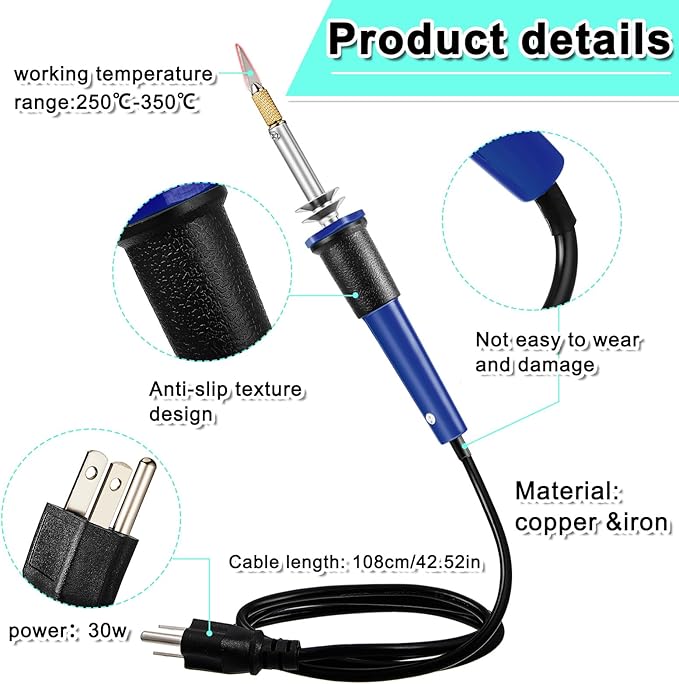 Honoson 19 Pieces Electric Hot Knife Cutter Tool, Multipurpose Hot Knife Stencil Cutter with Metal Stand, 14 Blades, 3 Chuck Sleeves for Cutting Carving(Blue)