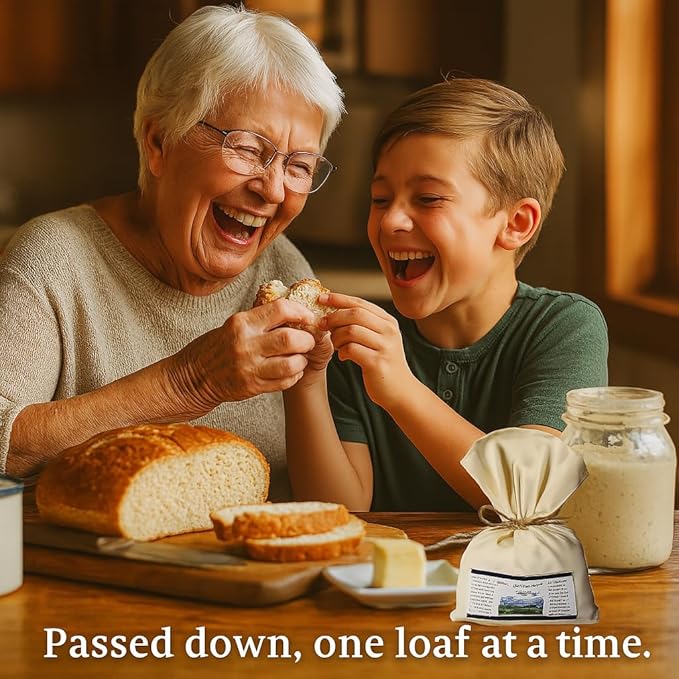 Bounty Foods Montana Sourdough Starter Set – 16 oz Artisan Bread Kit in Western-Style Burlap Bag – Wild Yeast Culture for Real Rustic Sourdough – Pioneer-Style Baking from the American West