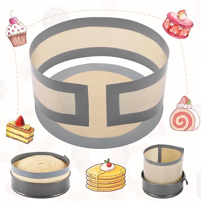 6 Pcs Silicone Baking Mat for 4, 7, 9 Inch Springform Pan Protector Prevent Cake from Sticking to Bottom and Side Easy Clean Nonstick Silicone Liners for Baking Cheesecake Pan