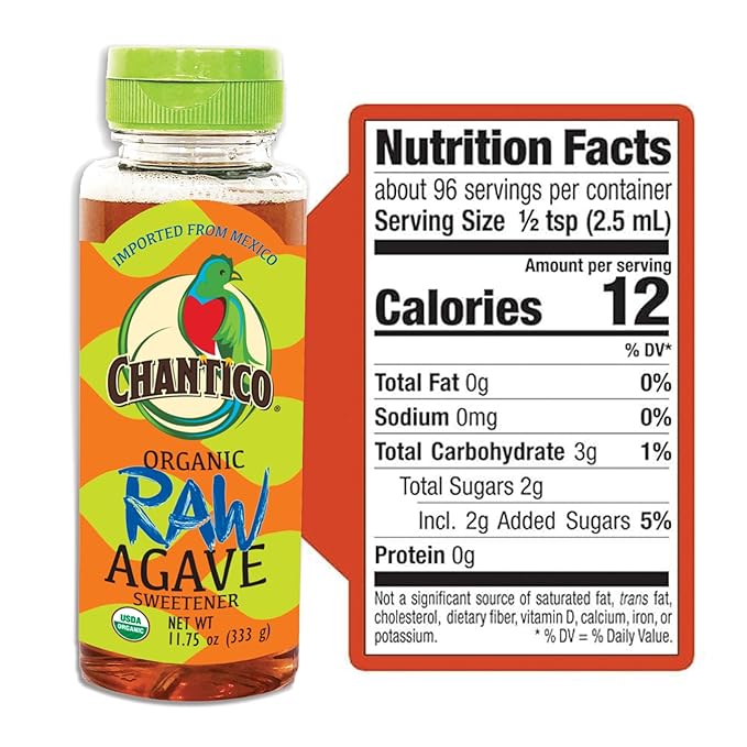 Chantico Agave Organic Sweetener (333g of each 4 pack, Raw), Diabetes-friendly, Easy addition to tea, coffee and baked goods