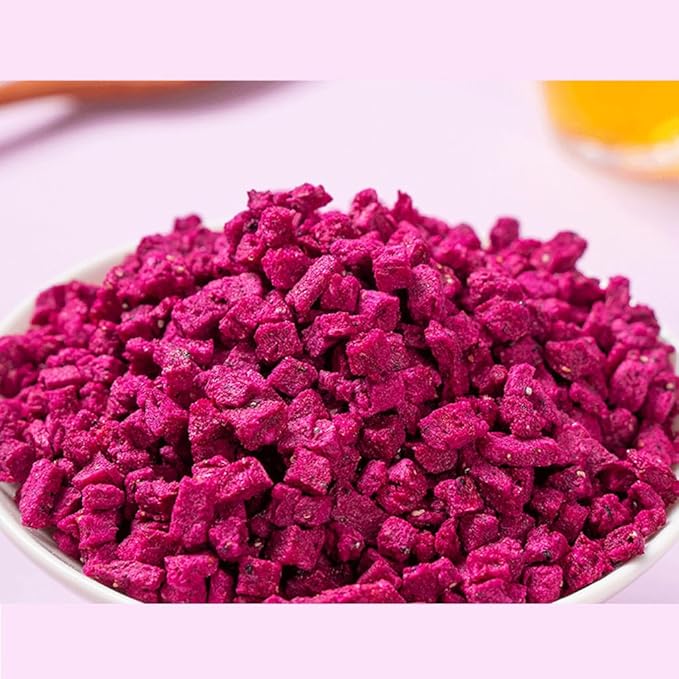 Mkostlich Freeze-dried Dragon Fruit, 200g/2x3.52oz Dragon Fruit Snacks with 1 Ingredients, No Sugar Added, Dragonfruits Cube for Drink, Baking, Breakfast Cereal