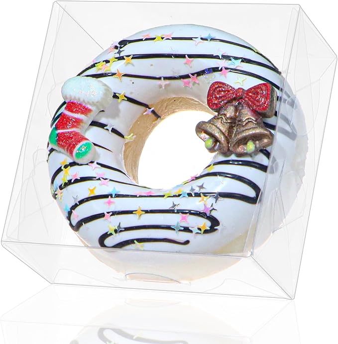 100PCS 3"X3"X1" Clear Mini Donut Boxes & Cookie Boxes - Multi-Purpose for Soap, Chocolate Truffle, Macaron, Chocolate covered Cherries & Mini Bakery & Brownie