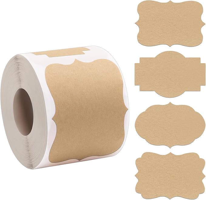 300 Pcs Gift Tags Stickers Name Labels Stickers, 4 Self-Adhesive Handmade Bottle Jar Labels for Presents Decoration Jars Craft