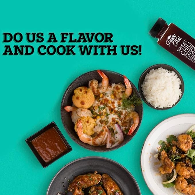 Pretty Thai Sweet Chili Sauce, Gluten Free Certified Non-GMO Authentic Vegan Stir Fry, BBQ Condiment, Dipping Sauce, Rice Seasoning, 100% Natural (Pack of 6)