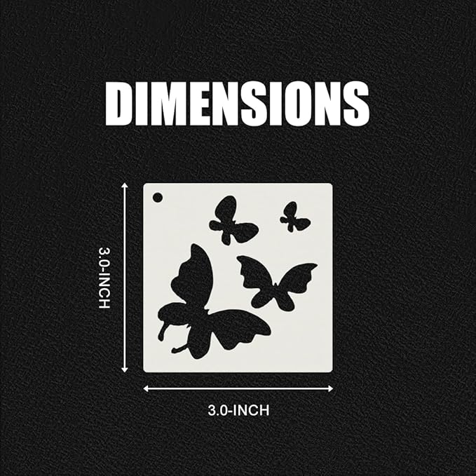 36Pcs Stencils for Painting, 3 Inch Reusable Small Stencil Flower Plant Animal DIY Craft for Rock, Walls, Canvas, Drawing, Art Scrapbook Home Decor.