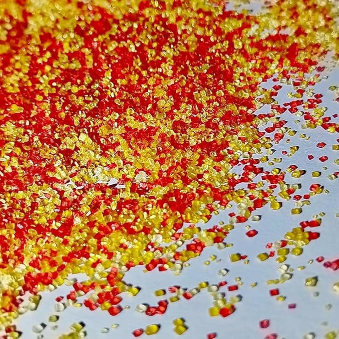 Edible Sanding Sugar Sprinkles for Cookie Decorating, Sugar Sprinkle Mix For Celebration Cakes, Cupcakes, Cookies, 3OZ (Red&Gold)