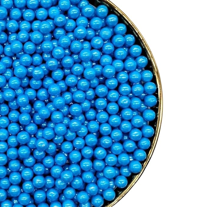 Sprinkles Black Edible Pearls,Cake Sprinkles 130g 4.6OZ,Cookie Sprinkles,Sugar Pearl, Edible Candy Pearls for Cake Cupcake Decorationg (7mm DarkBlue)