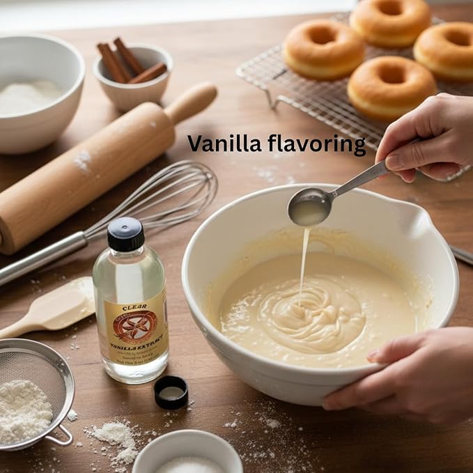 Royal Artisan Clear Vanilla Extract, with real vanilla bean, Organic, colorless; ideal for white icings, buttercream, light cakes and beverages; clean flavor; 8 fl oz (240 ml) glass bottle